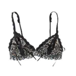Hanky Panky After Midnight Classic Leopard Print Peekaboo Bralette Small…